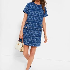 Tuckernuck Sapphire Blue Tweed Jackie Mini Dress